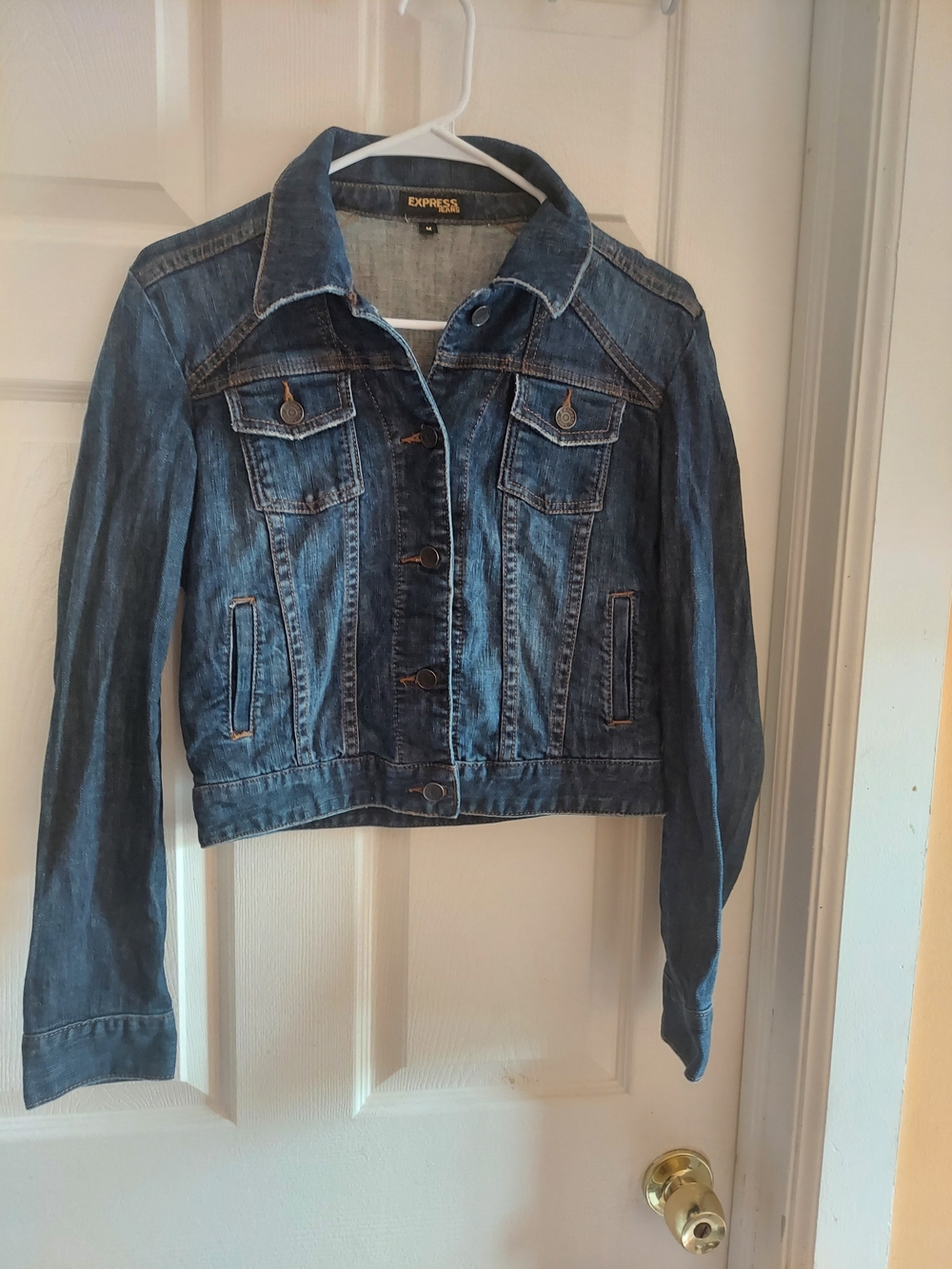 Express Womens Medium Blue Denim Trucker Jacket